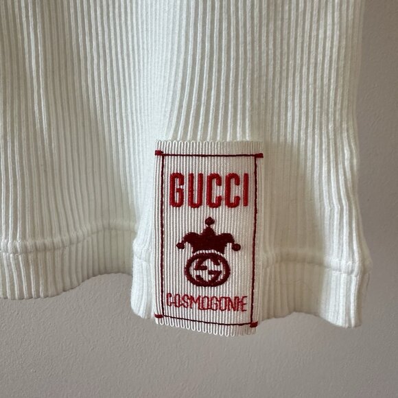 NWT GUCCI Cotton tank top with Cosmogonie label Sz S 100% Authentic Ribbed - Picture 8 of 11